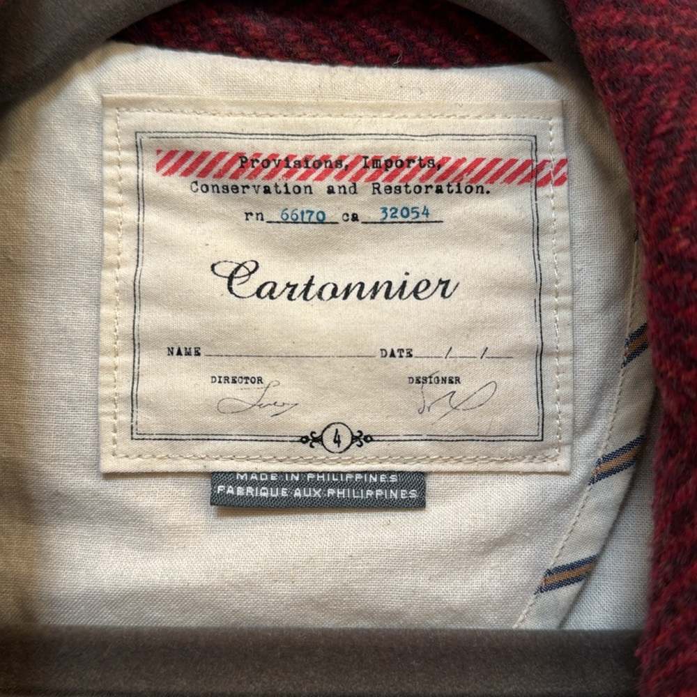 Wool jacket. Subtle herringbone weave. Purchased at Anthropologie Copper buttons - Picture 4 of 5